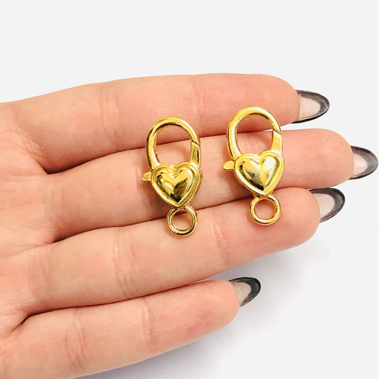 Altın Kaplama Kalpli Kuyum Klipsi - 4