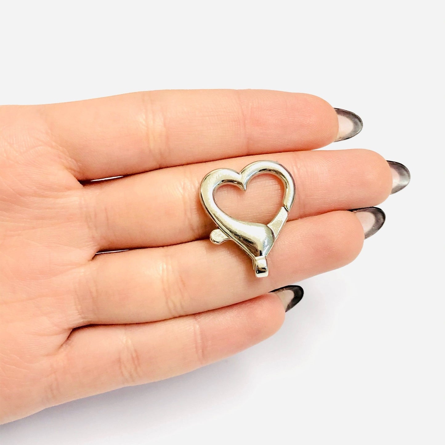 Rodyum Kaplama Kalp Klips - 2