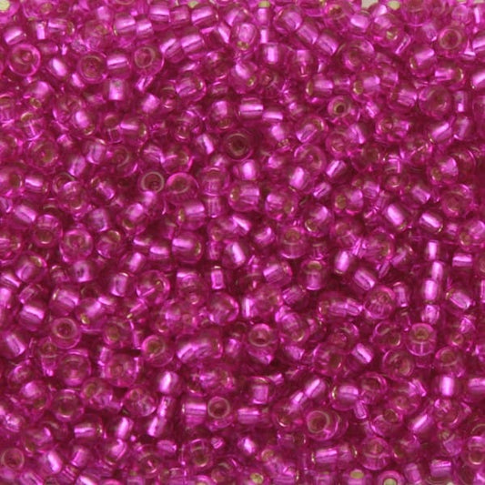 Miyuki Boncuk, MiyukiRoundBeads11/0-1340 Fushia Transparent Silver Lined