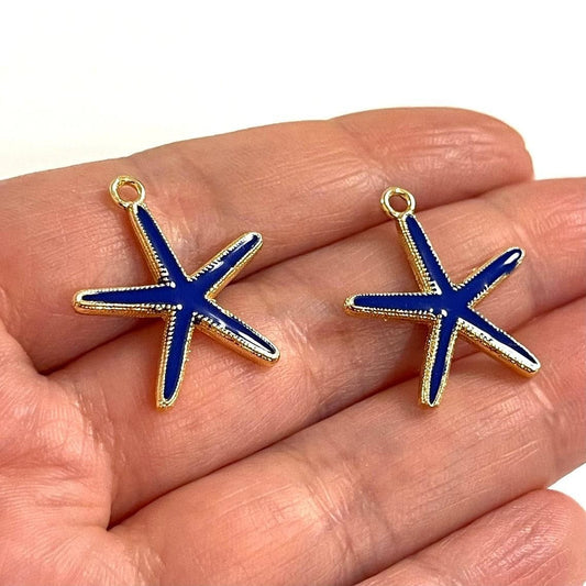 Gold Plated Enamel Sea Star - Sax