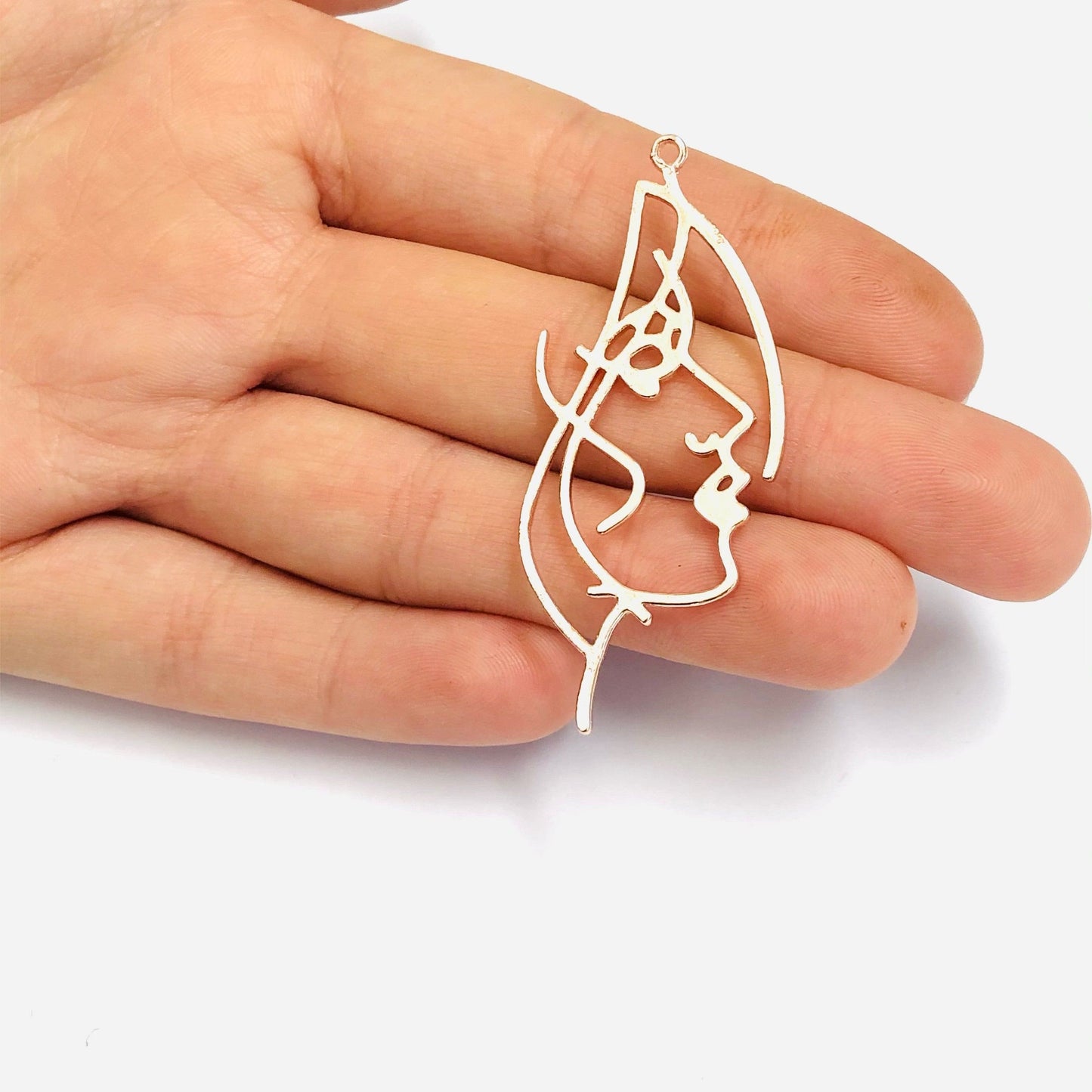 Brass Rose Gold Plated Portrait Pendant - 1