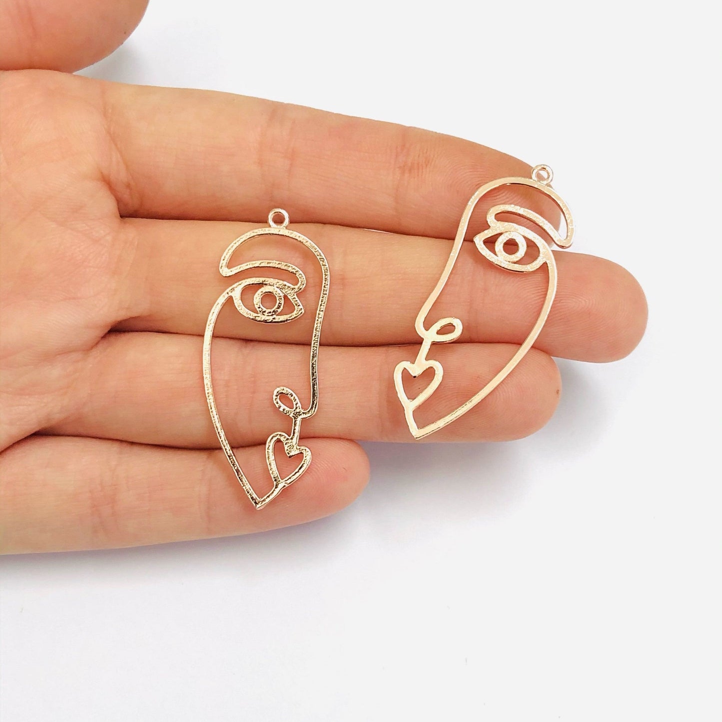 Pirinç Rose Gold Kaplama Portre Kolye Ucu - 2(