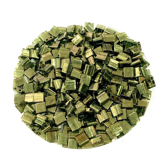 Miyuki Tila TL0306 Olive Green Gold Luster