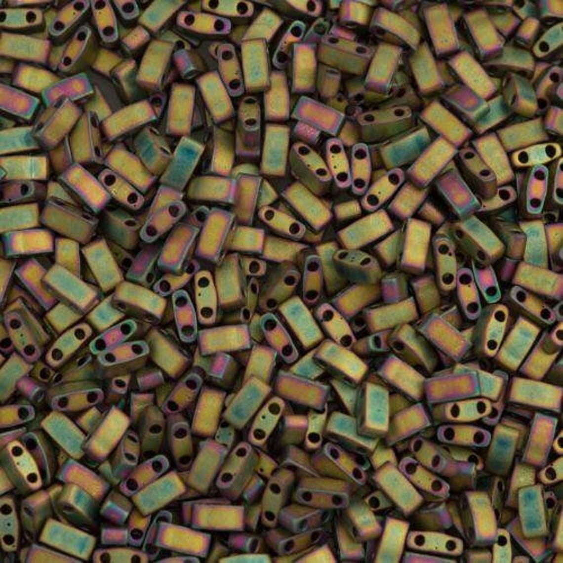 Miyuki Boncuk, Half Tila 2035 Matted Metallic Khaki Iris