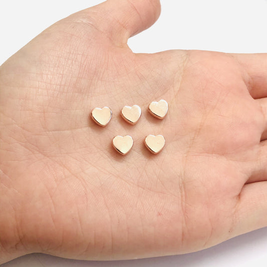 Rose Gold Kaplama Bombeli Kalp Ara Aparat