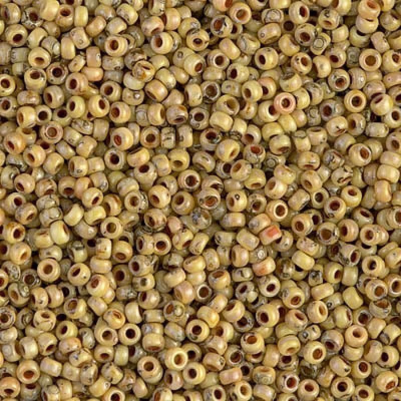 Miyuki Boncuk, MiyukiRoundBeads11/0-4512 Picasso Opaque Canary Yellow