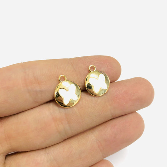 Brass Gold Plated Enamel Butterfly Shaking Apparatus