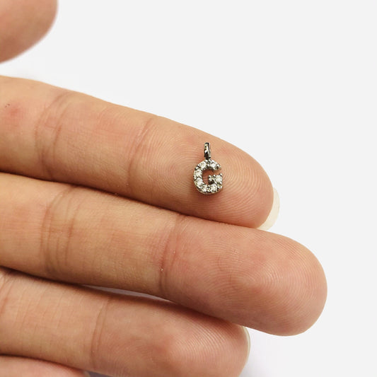 Rodyum Kaplama Zirkon Taşlı Harf