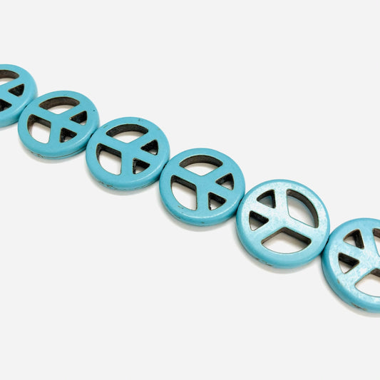 Peace Sign Turquoise Howlite