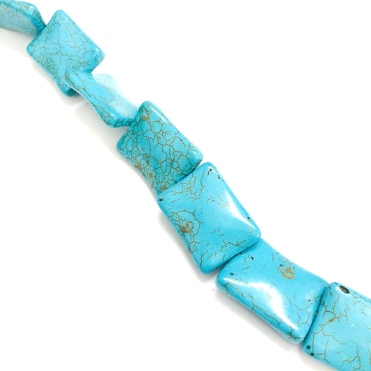 19x25mm Rectangle Turquoise Howlite