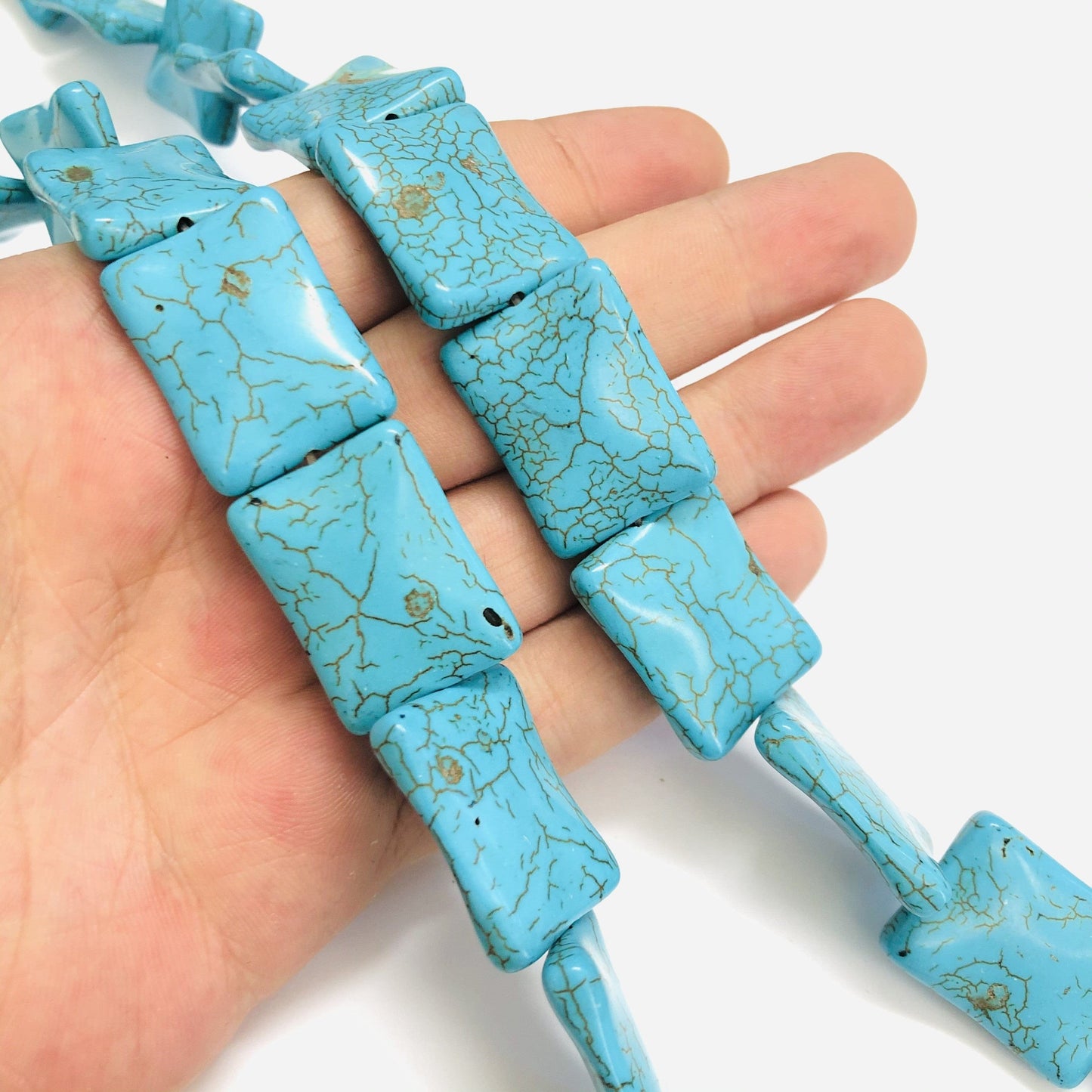 19x25mm Rectangle Turquoise Howlite