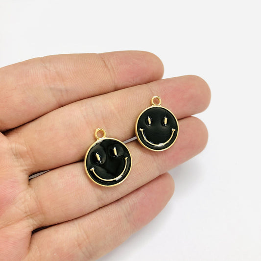 Altın Kaplama Mineli Gülen Yüz - Siyah