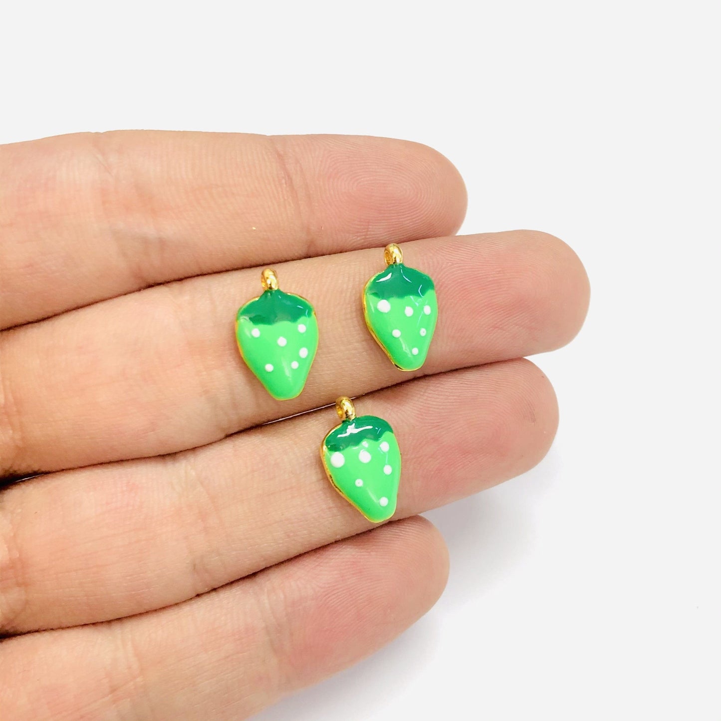 Altın Kaplama Mineli Çilek Sallantı Aparatı - Neon Yeşil