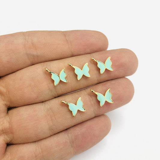 Gold-Plated Enamel Butterfly Shaking Apparatus - Mint