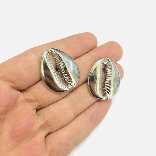 Rodyum Kaplama 24x29mm Deniz Kabuğu Aparatı