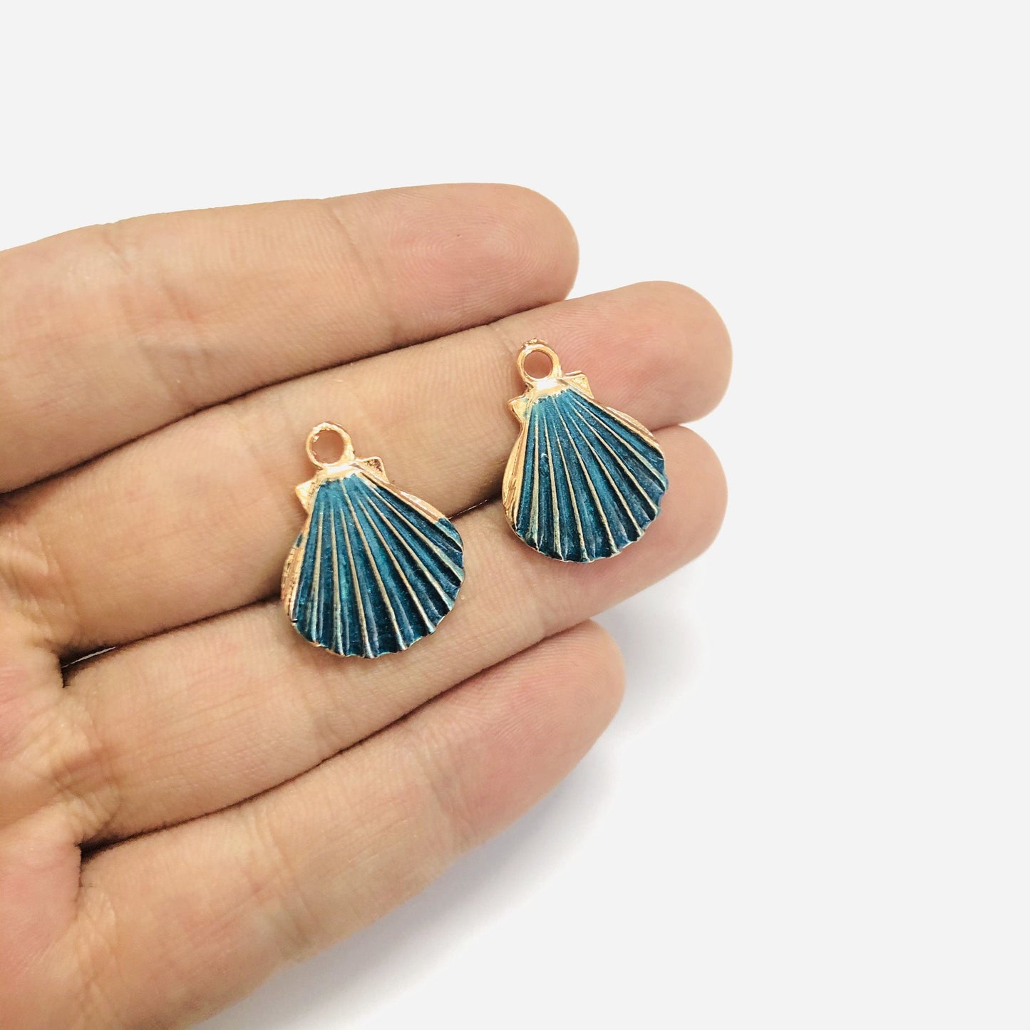 Rose Gold Plated Shell - Pearlescent, Petrol