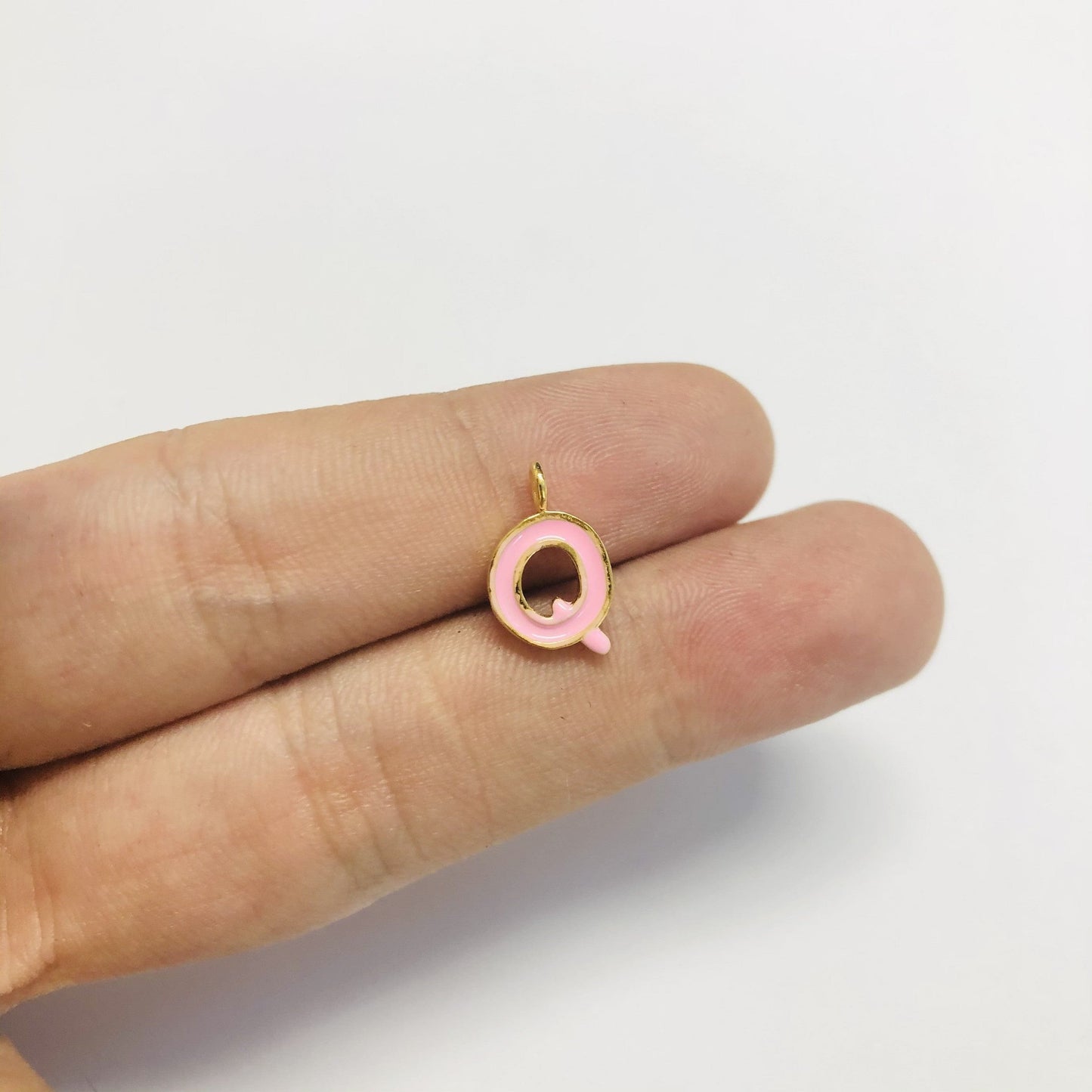 Altın Kaplama Mineli Harf Sallantı Aparatı - Pembe