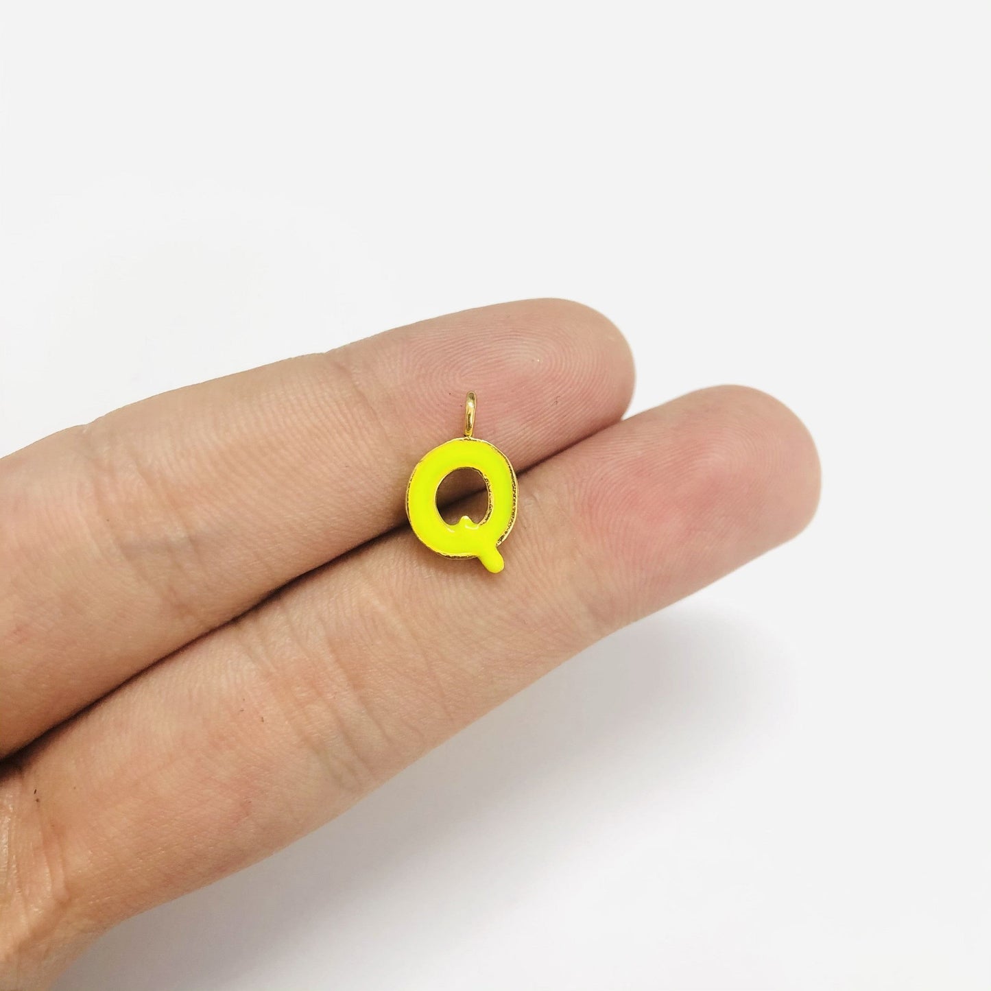 Altın Kaplama Mineli Harf Sallantı Aparatı - Neon Sarı