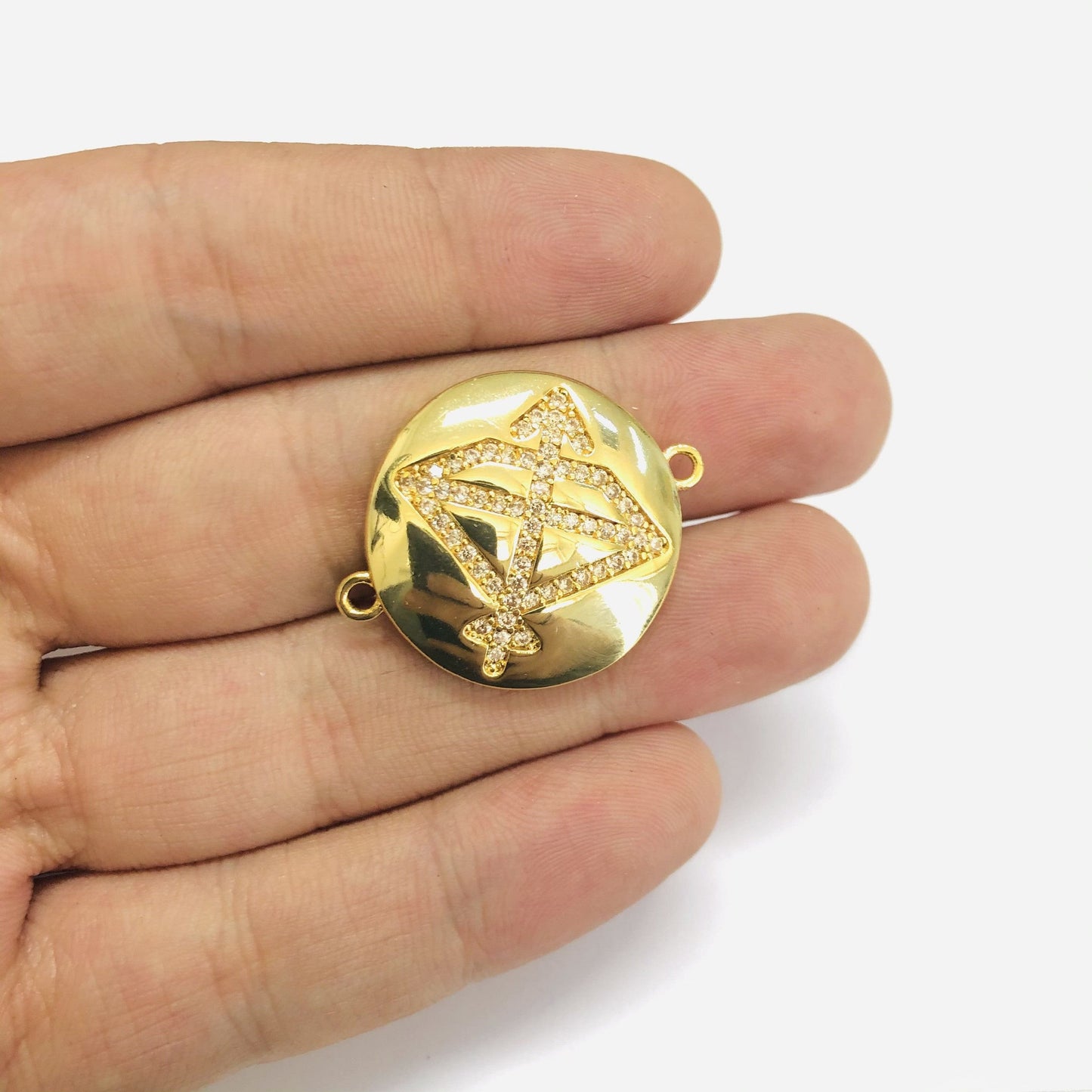 Messing vergoldet Zirkon Stein Sternzeichen Armband Apparat