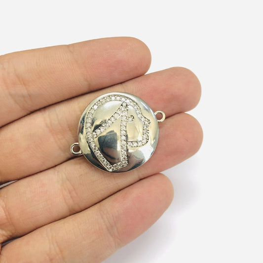 Pirinç Rodyum Kaplama Zirkon Taşlı Burç Sembollü Bileklik Aparatı