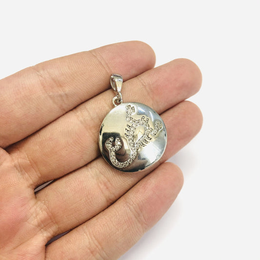 Pirinç Rodyum Kaplama Zirkon Taşlı Burç Sembollü Kolye Ucu