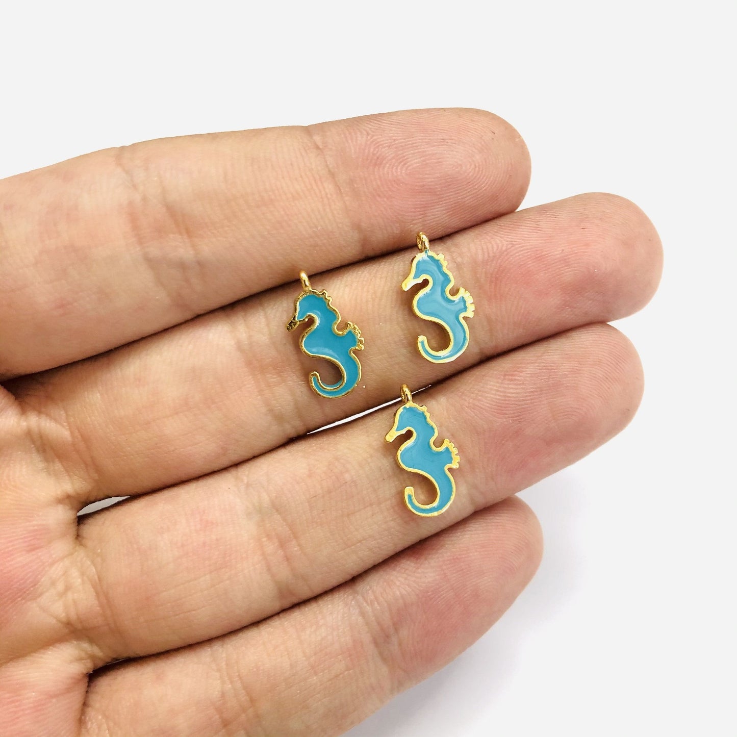 Altın Kaplama Mineli Deniz Atı Sallantı Aparatı - Turkuaz