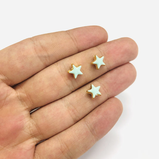 Altın Kaplama Mineli Yıldız Aparat 8mm (Mint)