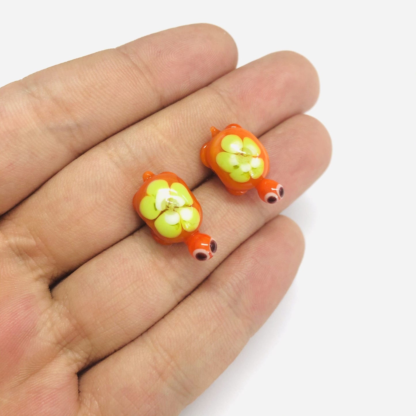 Murano Glass Turtle, Orange