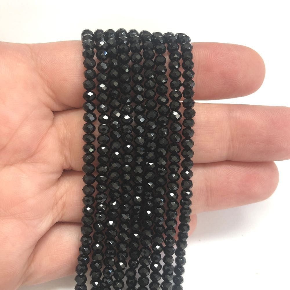 Kristal Boncuk, Çin Kristali-3mm-3 Siyah