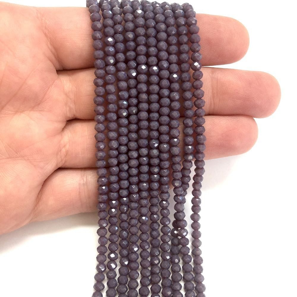 Kristal Boncuk, Çin Kristali-3mm-43-Opak Mürdüm