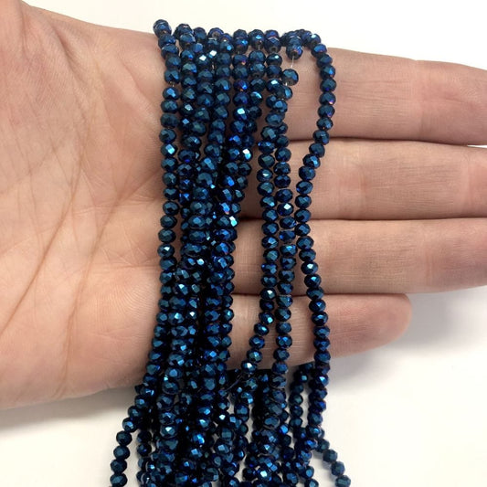 Kristal Boncuk, Çin Kristali-3mm-51- Janjan Lacivert