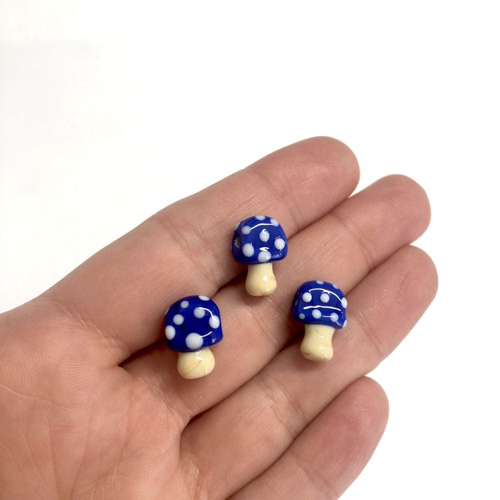 Pilz aus Muranoglas Marineblau