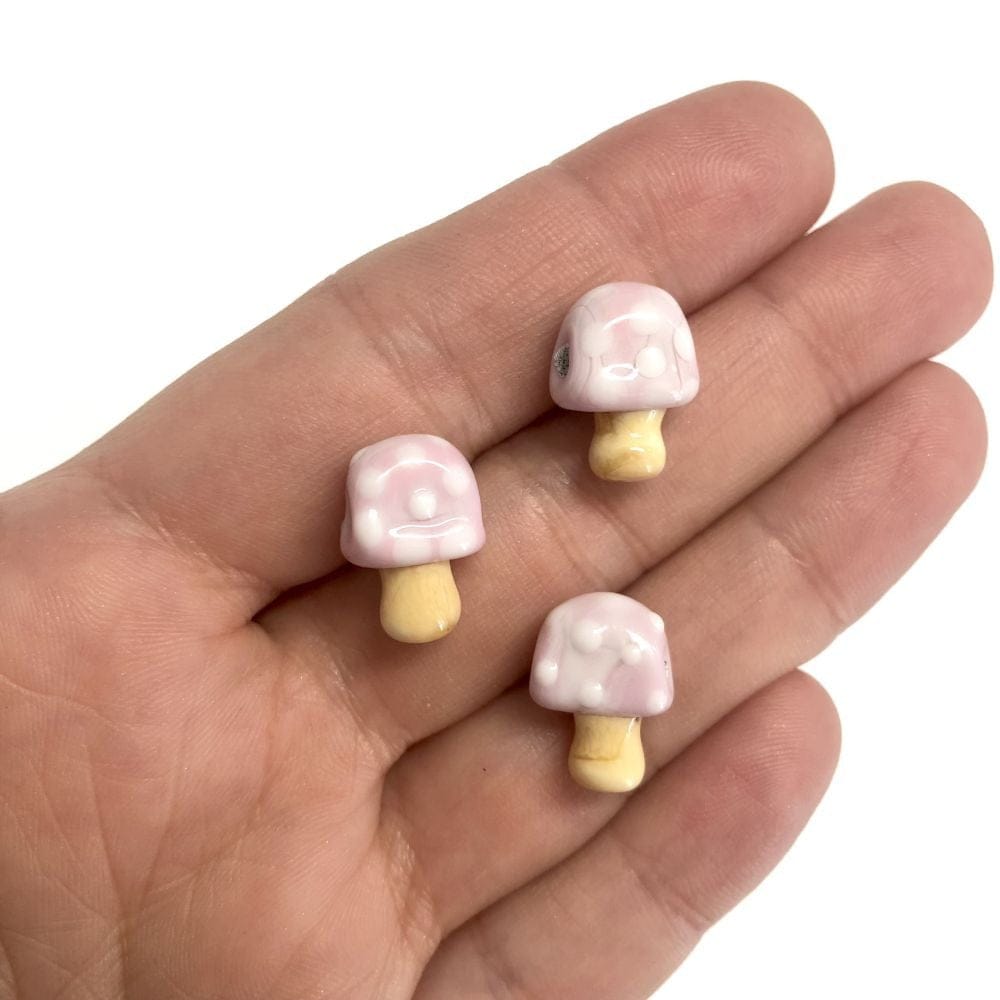 Murano Glass Mushroom Pale Pink