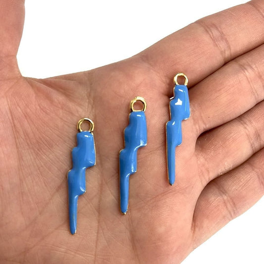 Altın Kaplama Mineli Şimşek Sallantı Aparatı - Mavi