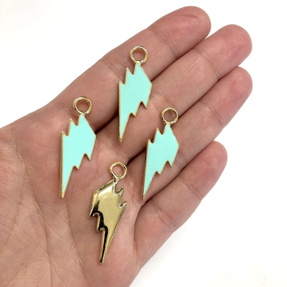 Altın Kaplama Mineli Büyük Şimşek Sallantı Aparatı - Mint