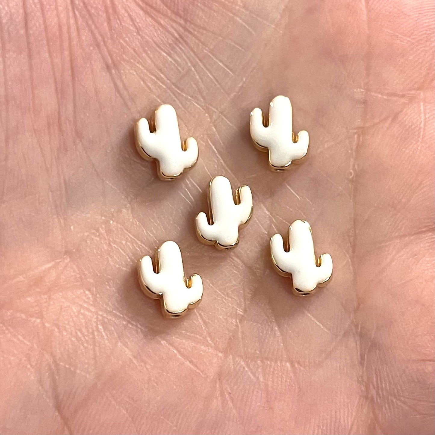 Altın Kaplama Mineli Kaktüs Ara Aparat - Beyaz