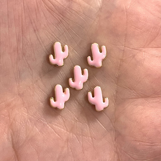 Altın Kaplama Mineli Kaktüs Ara Aparat - Pembe