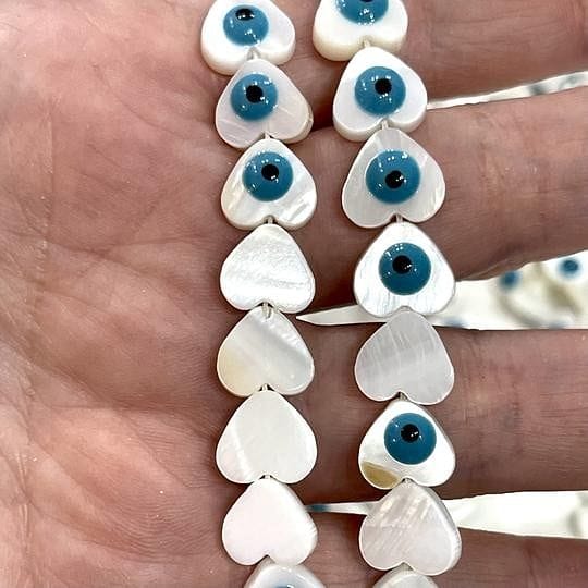 Evil Eye Beaded Pearl - Heart