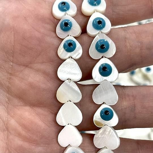 Evil Eye Beaded Pearl - Heart