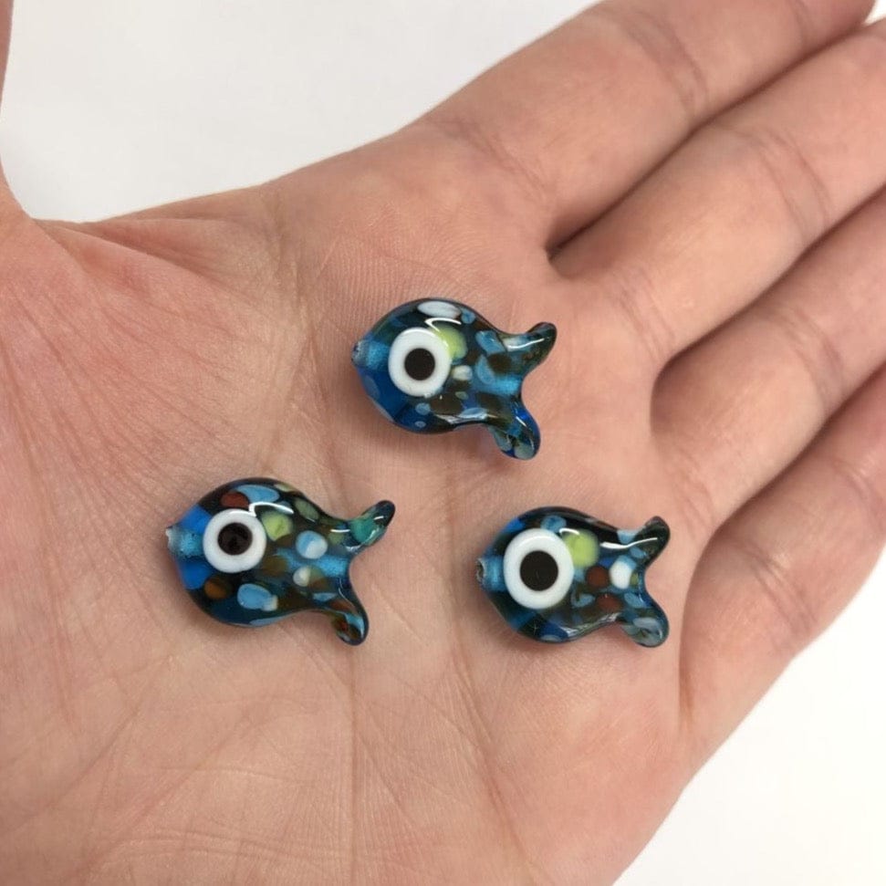 Murano Cam Tombul Balık-Şeffaf Mavi