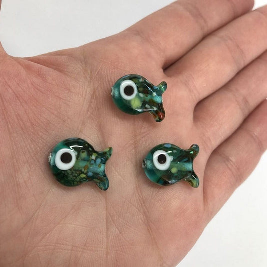 Murano Cam Tombul Balık-Şeffaf Yeşil