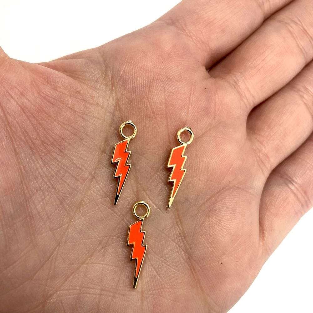 Altın Kaplama Mineli Şimşek Sallantı Aparatı - Neon Turuncu