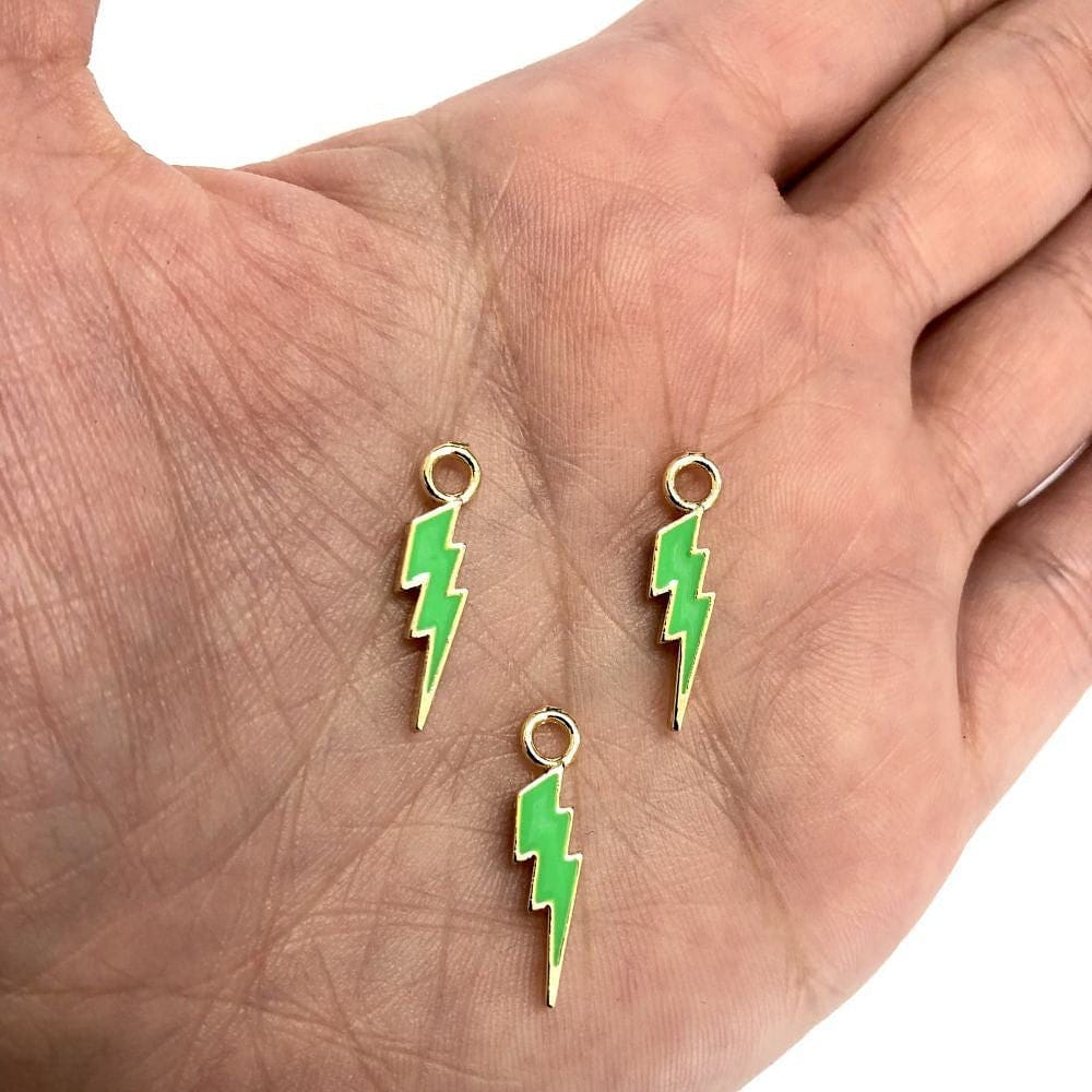 Altın Kaplama Mineli Şimşek Sallantı Aparatı - Neon Yeşil