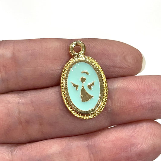 Altın Kaplama Mineli Melek Figürlü Kolye Ucu - Mint