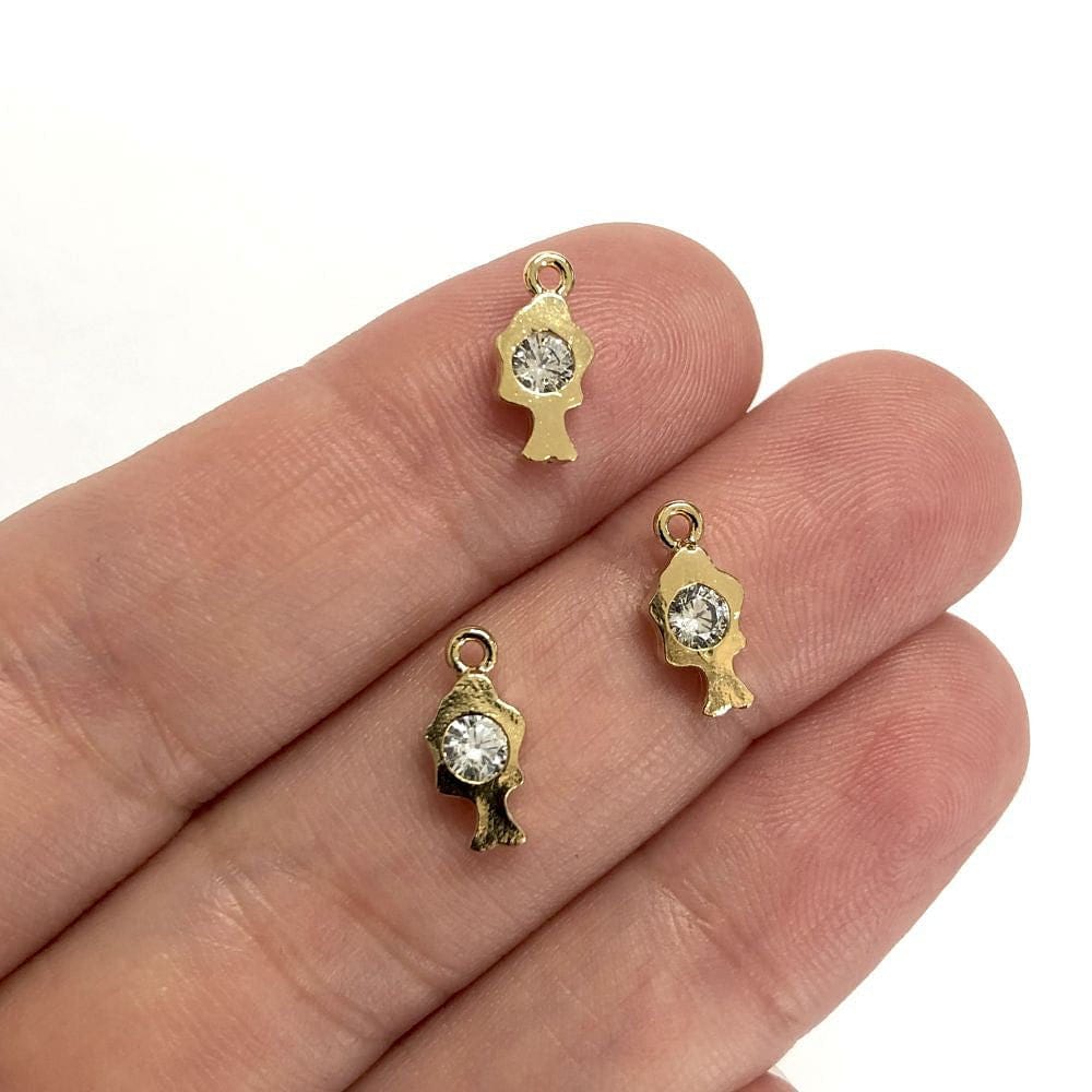 Altın Kaplama Zirkon Taşlı Balık Sallantı Aparatı