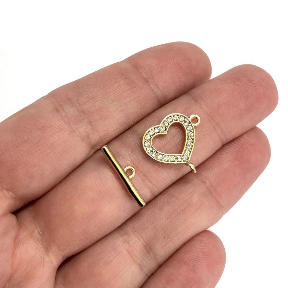 Gold Plated Zircon Stone T Lock -1