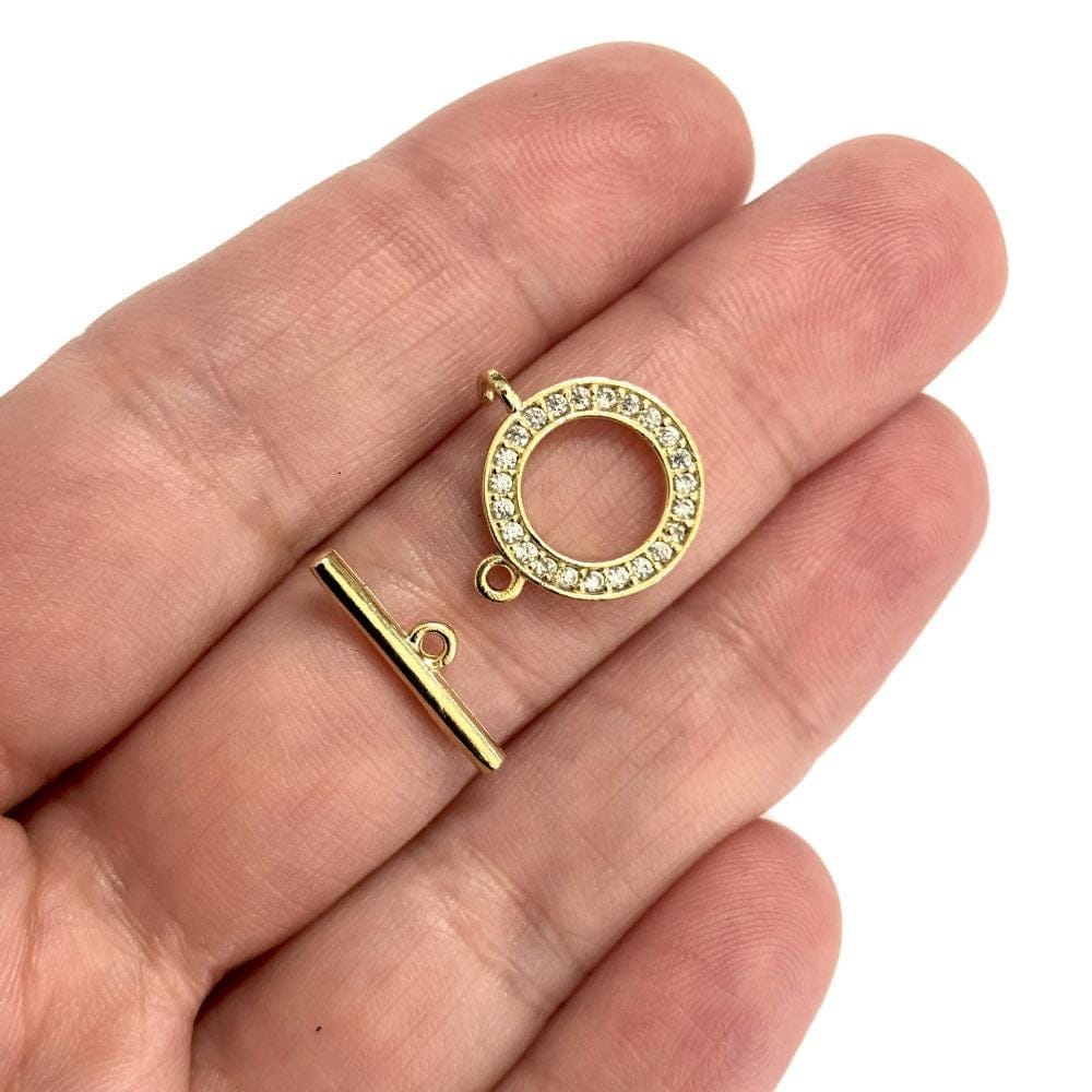 Gold Plated Zircon Stone T Lock -3