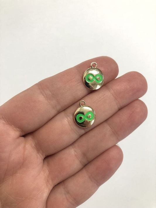 Pirinç Altın Kaplama Mineli Sonsuzluk Sallantı Aparatı - Neon Yeşil