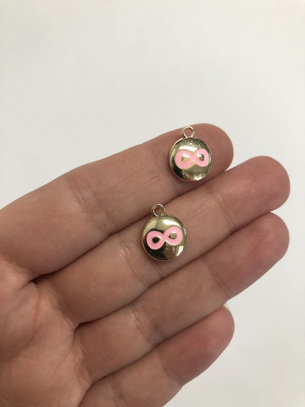 Pirinç Altın Kaplama Mineli Sonsuzluk Sallantı Aparatı - Pembe