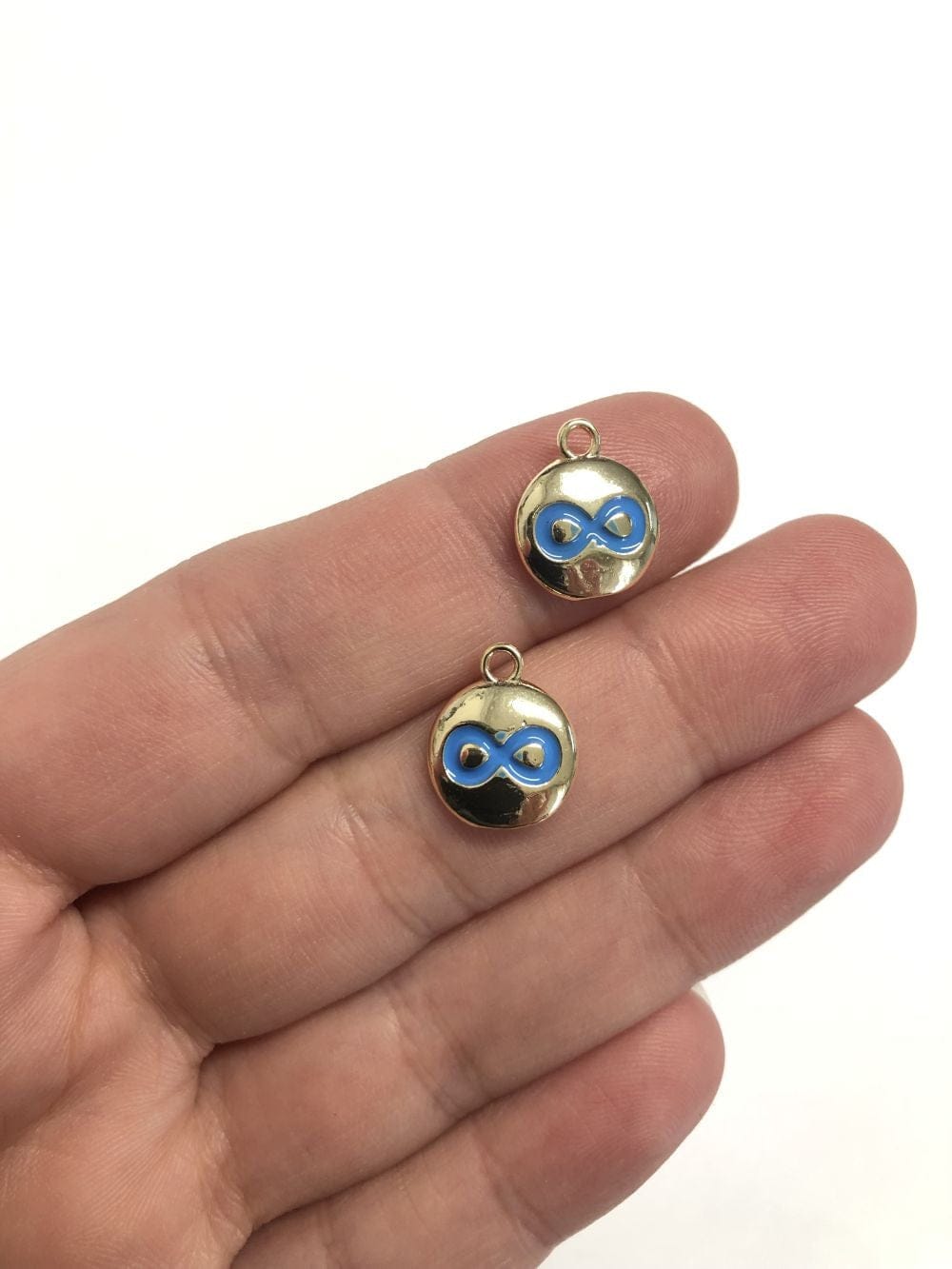 Pirinç Altın Kaplama Mineli Sonsuzluk Sallantı Aparatı - Mavi